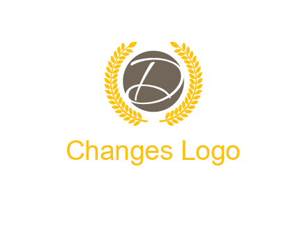 elegant letter D inside circle with laurel wreath logo