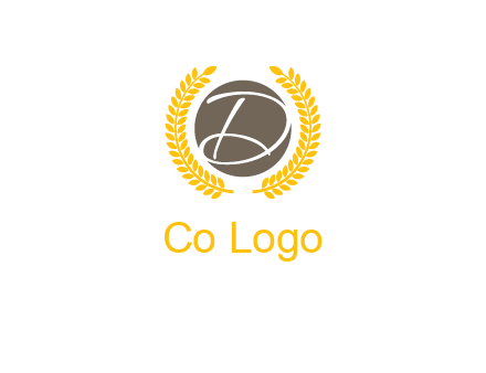 elegant letter D inside circle with laurel wreath logo