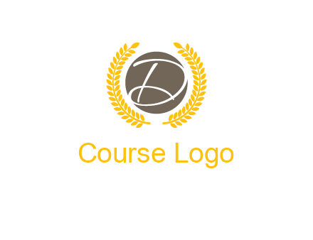 elegant letter D inside circle with laurel wreath logo