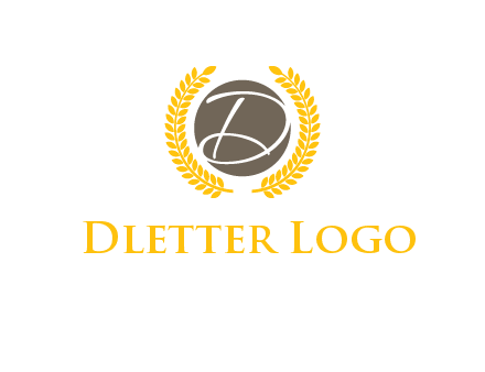 elegant letter D inside circle with laurel wreath logo
