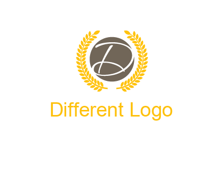 elegant letter D inside circle with laurel wreath logo