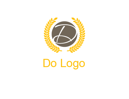 elegant letter D inside circle with laurel wreath logo