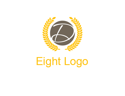 elegant letter D inside circle with laurel wreath logo
