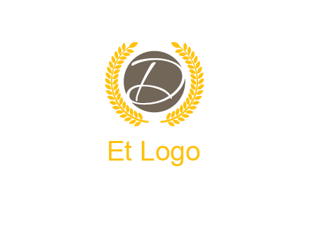 elegant letter D inside circle with laurel wreath logo