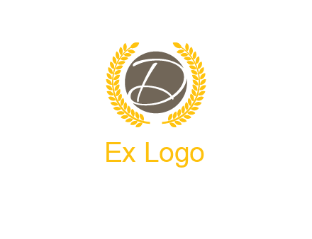 elegant letter D inside circle with laurel wreath logo