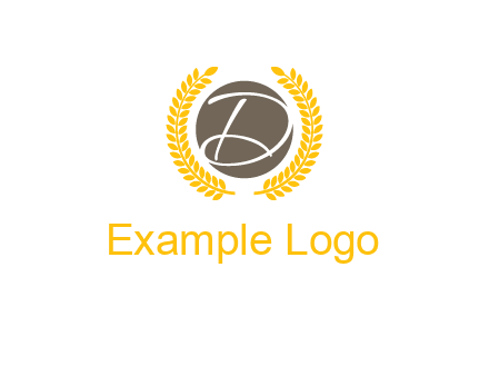 elegant letter D inside circle with laurel wreath logo