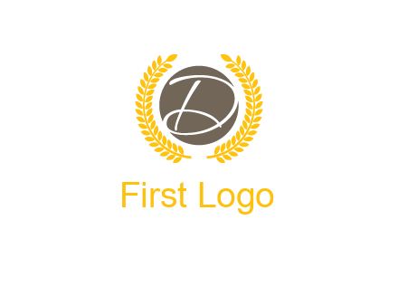 elegant letter D inside circle with laurel wreath logo