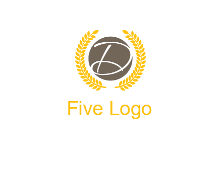 elegant letter D inside circle with laurel wreath logo