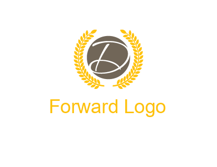 elegant letter D inside circle with laurel wreath logo