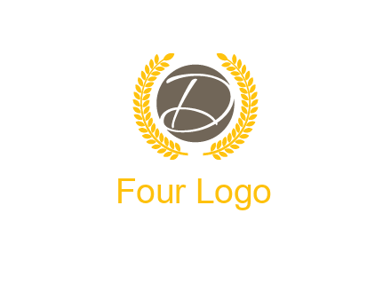 elegant letter D inside circle with laurel wreath logo