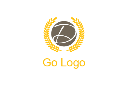elegant letter D inside circle with laurel wreath logo