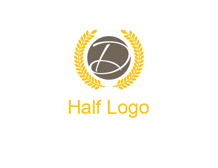 elegant letter D inside circle with laurel wreath logo