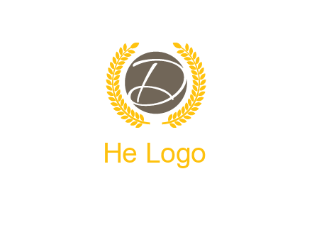 elegant letter D inside circle with laurel wreath logo