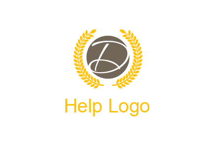 elegant letter D inside circle with laurel wreath logo