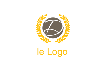 elegant letter D inside circle with laurel wreath logo