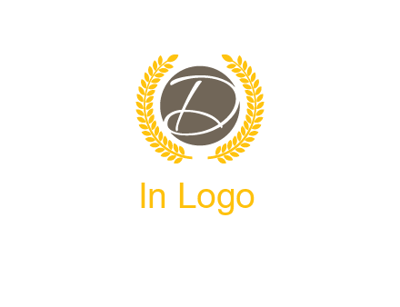 elegant letter D inside circle with laurel wreath logo
