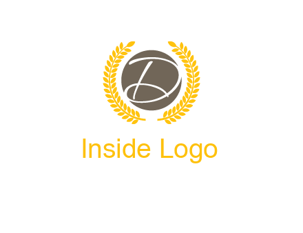 elegant letter D inside circle with laurel wreath logo