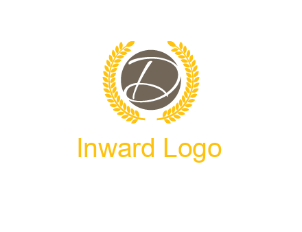 elegant letter D inside circle with laurel wreath logo