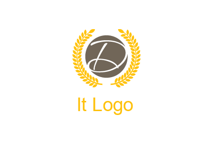 elegant letter D inside circle with laurel wreath logo