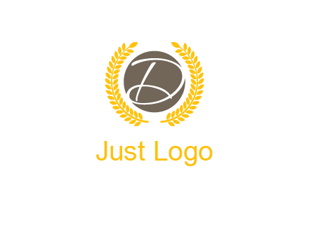 elegant letter D inside circle with laurel wreath logo