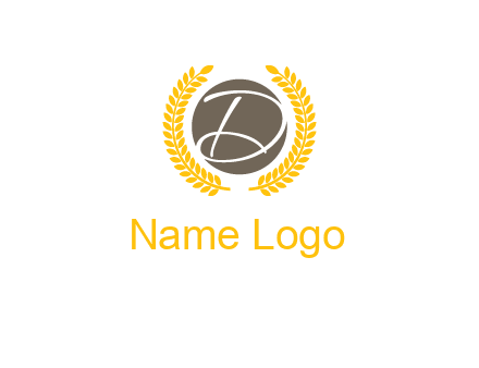 elegant letter D inside circle with laurel wreath logo
