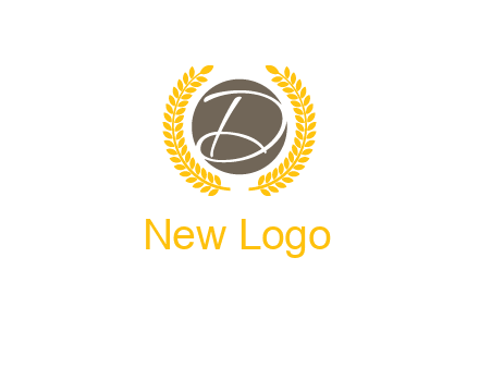elegant letter D inside circle with laurel wreath logo