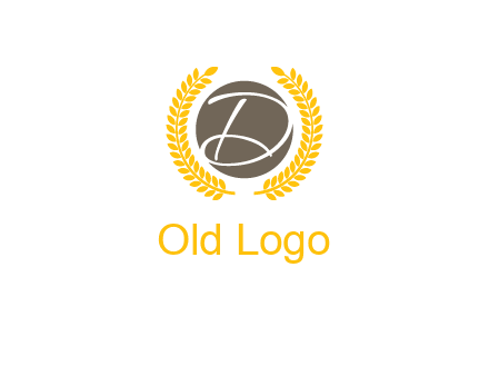 elegant letter D inside circle with laurel wreath logo