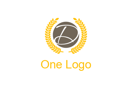 elegant letter D inside circle with laurel wreath logo