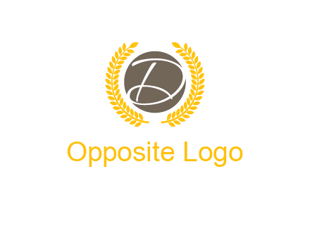 elegant letter D inside circle with laurel wreath logo