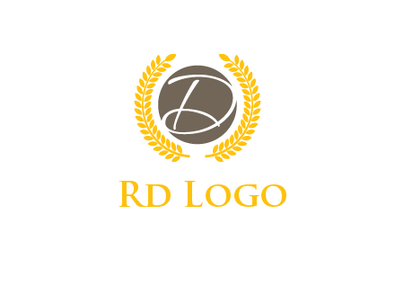 elegant letter D inside circle with laurel wreath logo