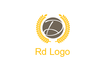 elegant letter D inside circle with laurel wreath logo