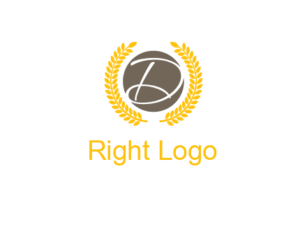 elegant letter D inside circle with laurel wreath logo