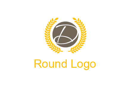elegant letter D inside circle with laurel wreath logo