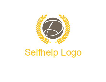elegant letter D inside circle with laurel wreath logo