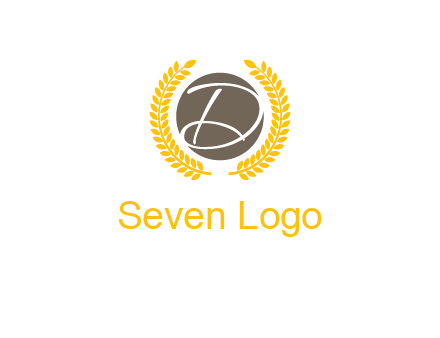 elegant letter D inside circle with laurel wreath logo
