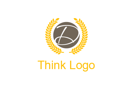 elegant letter D inside circle with laurel wreath logo