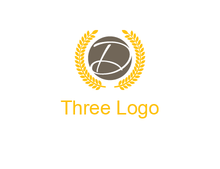 elegant letter D inside circle with laurel wreath logo