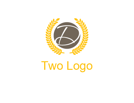 elegant letter D inside circle with laurel wreath logo