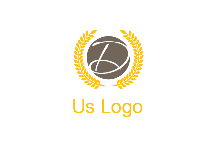 elegant letter D inside circle with laurel wreath logo