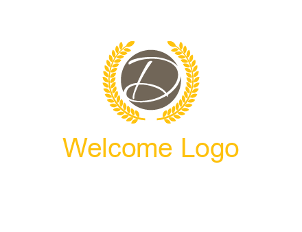 elegant letter D inside circle with laurel wreath logo