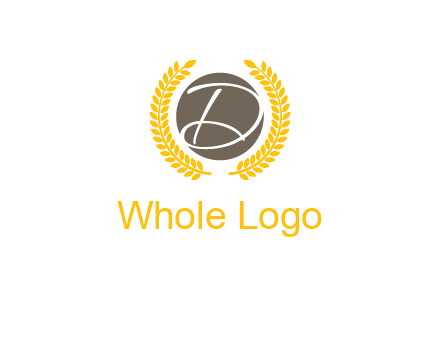 elegant letter D inside circle with laurel wreath logo