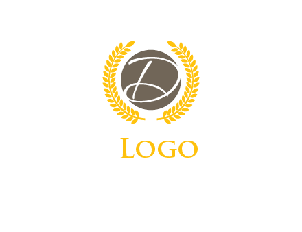 elegant letter D inside circle with laurel wreath logo