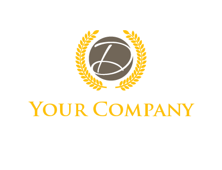 elegant letter D inside circle with laurel wreath logo