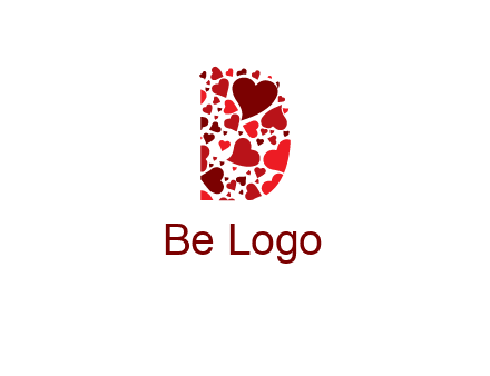 letter D made of hearts logo