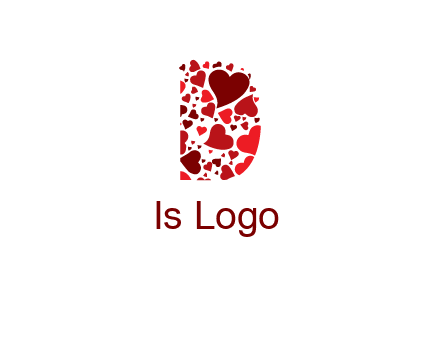 letter D made of hearts logo