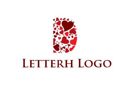 letter D made of hearts logo