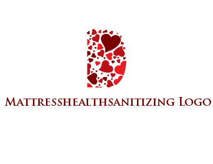 letter D made of hearts logo