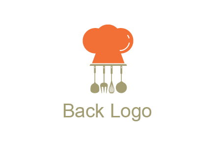 kitchen tools under chef cap logo