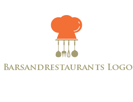 kitchen tools under chef cap logo