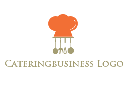 kitchen tools under chef cap logo